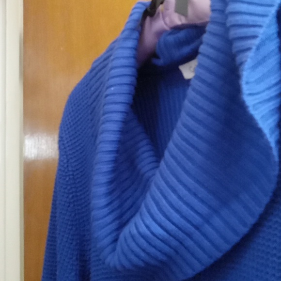 Calvin Klein Royal Blue Tunic Sweater Acrylic Cawl Neck - Picture 3 of 12